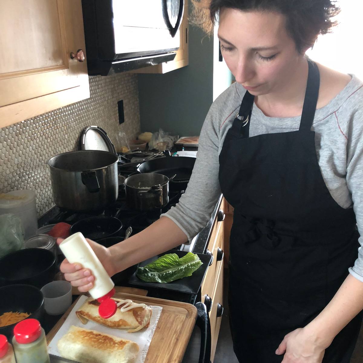 Homegrown Foods founder in the kitchen