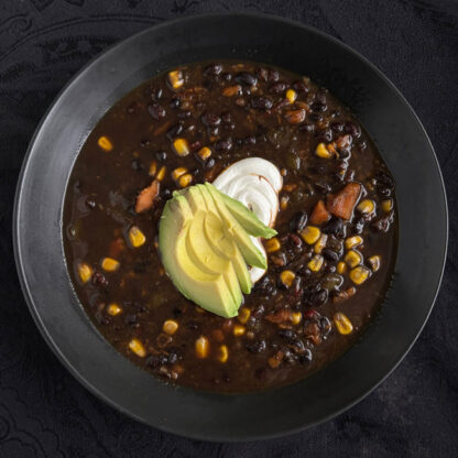 Black Bean Soup with Avocado