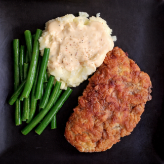Chicken-Fried Steak with Vegetable Sides