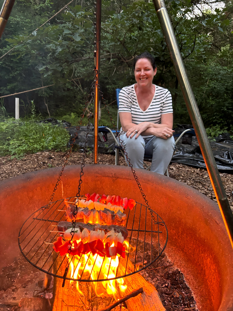 Cooking over a campfire