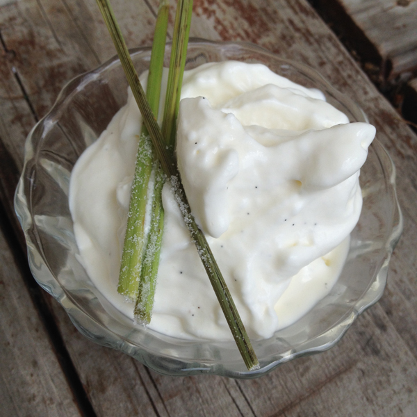 Lemongrass Infused Ice Cream with Coconut Milk