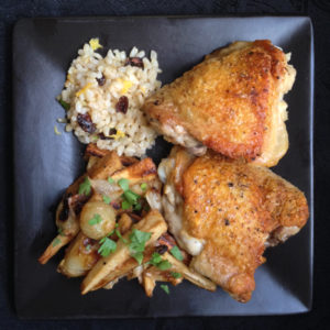 Pan-Roasted Chicken Thighs with Parsnips